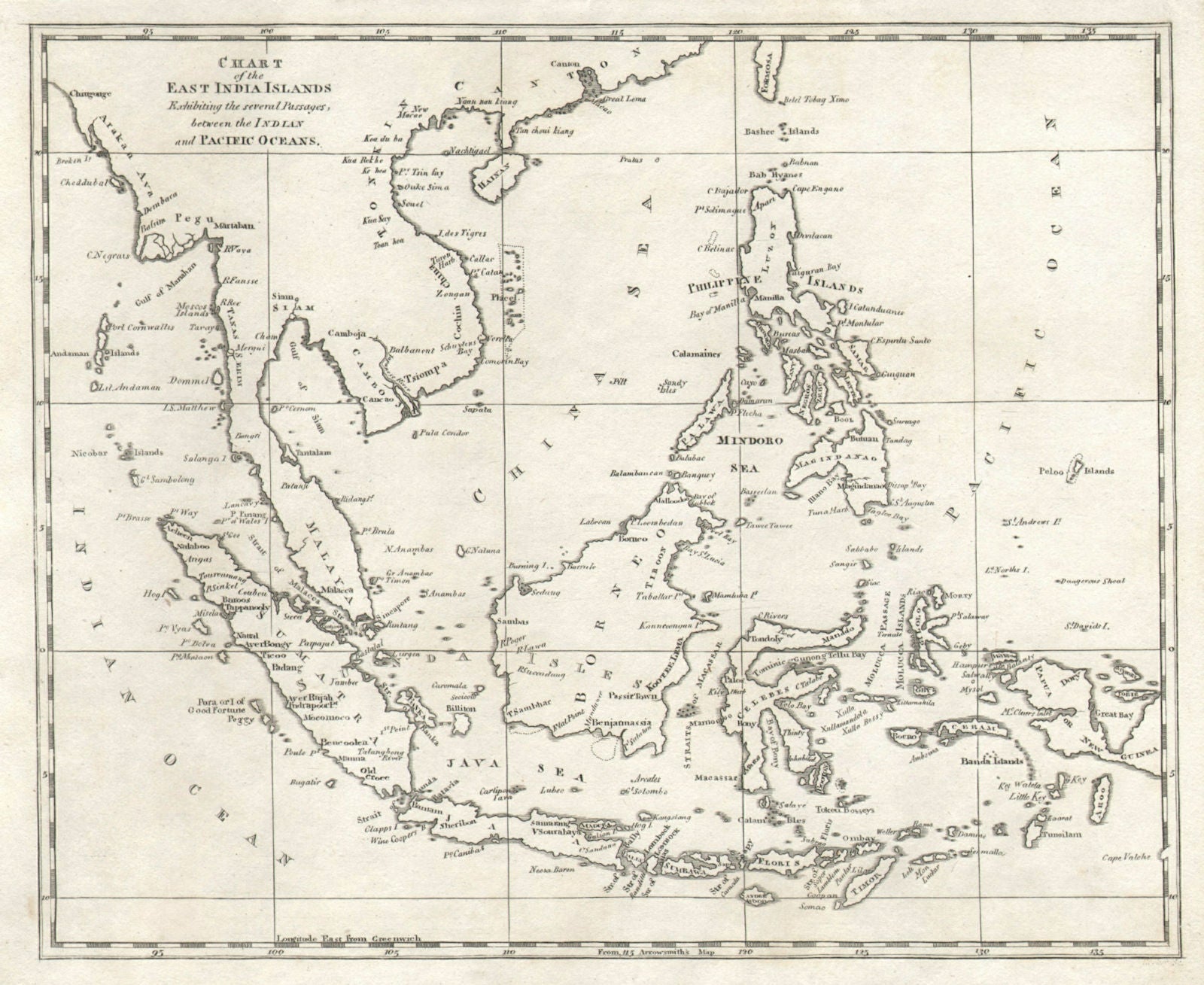 East India Islands. Philippines Indochina Indonesia. Arrowsmith & Lewis 1812 map